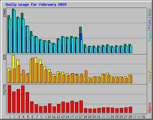 Daily usage for February 2025