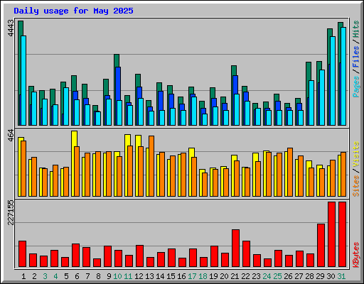 Daily usage for May 2025
