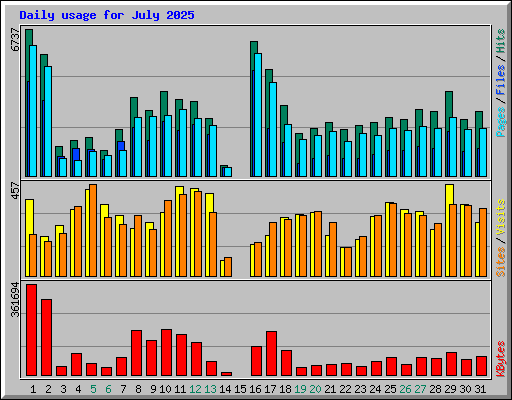 Daily usage for July 2025