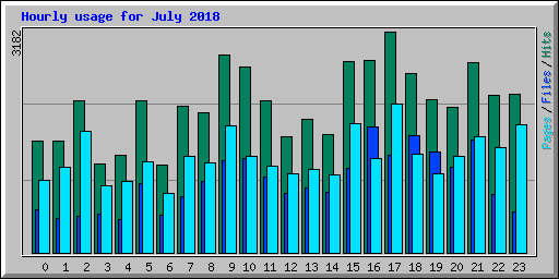 Hourly usage for July 2018