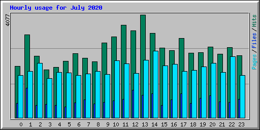 Hourly usage for July 2020