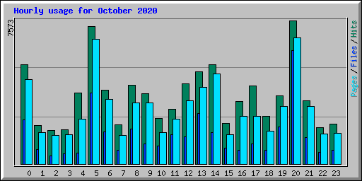 Hourly usage for October 2020