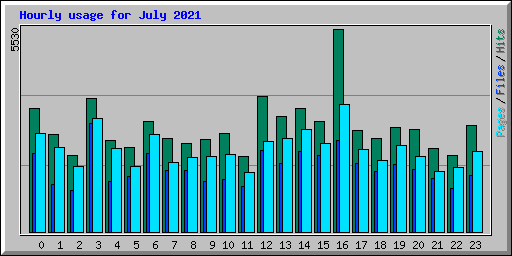 Hourly usage for July 2021